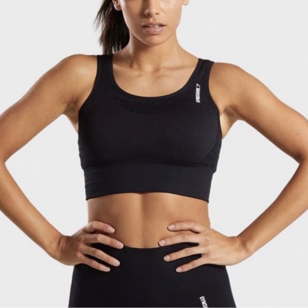 Gymshark Energy Seamless Black Crop top XS - Picture 2 of 7